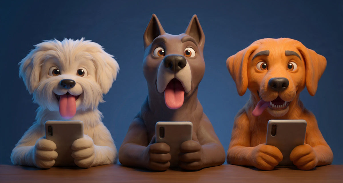 dogs using smartphones