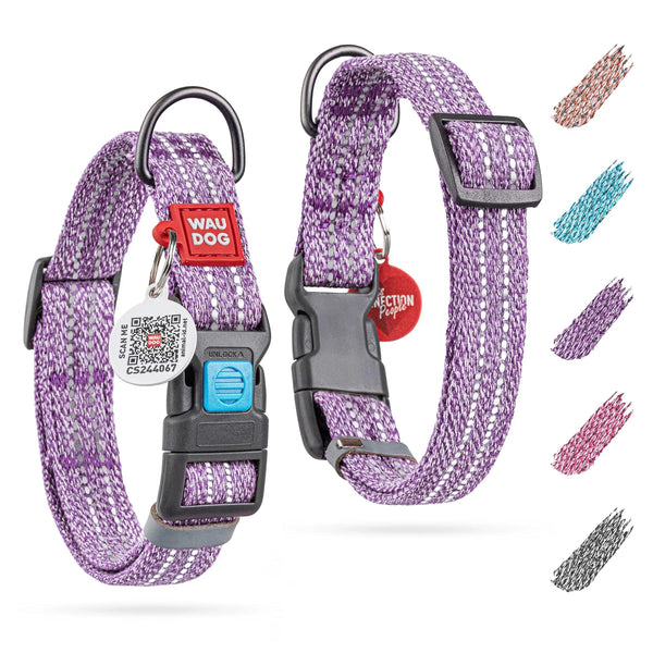 WAUDOG Reflective Cotton Dog Collar