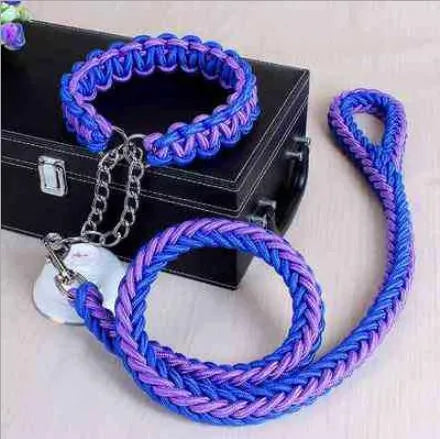 Double Strand Rope Dog Leash with Metal P Chain Buckle - themiraclebrands.com