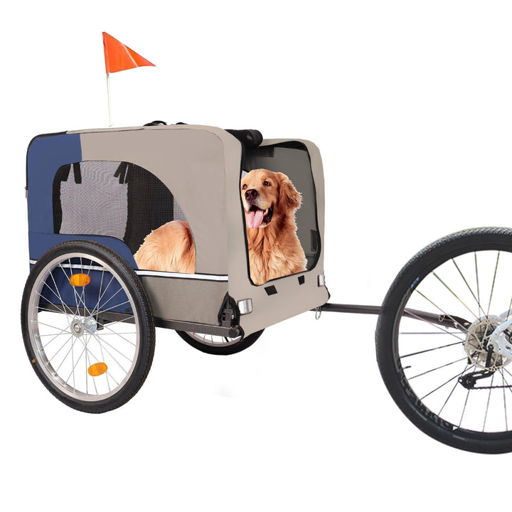 Dog Bike Trailer with Mesh, Reflectors, and Safety Flag - themiraclebrands.com