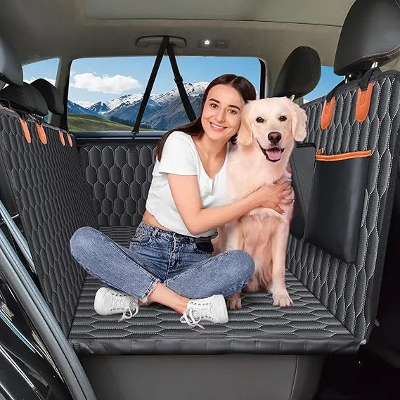 Heavy Duty Dog Car Seat Cover – Waterproof, 400lb Capacity, Mesh Window & Storage Pocket