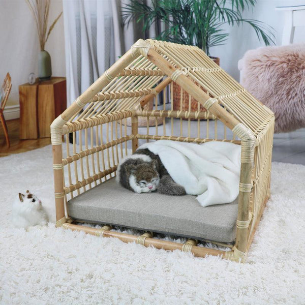 Handmade Rattan Woven Cat Nest Small Pet Bed - themiraclebrands.com