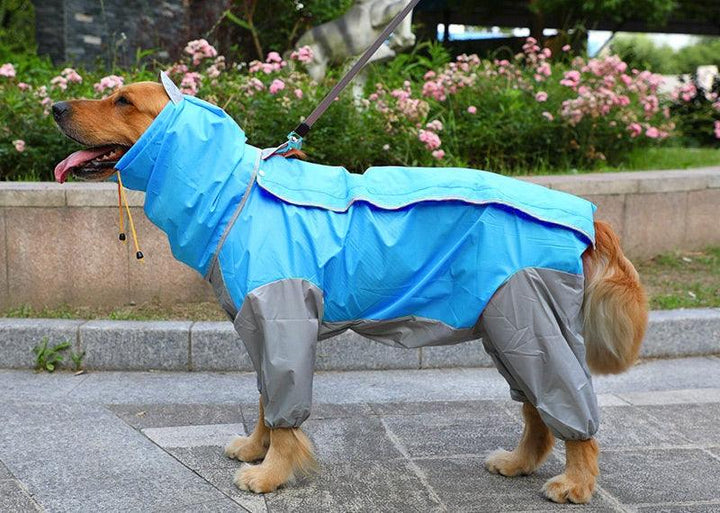 Large Dog Waterproof Four-Legged Golden Fur Raincoat - themiraclebrands.com