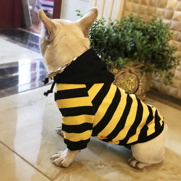 Striped Dog Coat Hoodie 100% Cotton - themiraclebrands.com