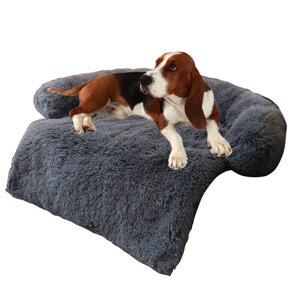 Large Dog Sofa Bed Winter Plush Kennel with Zipper