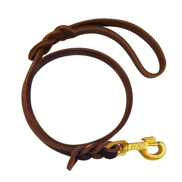 QRDA Premium Leather Short Dog Leash 2.5ft