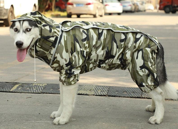 Large Dog Waterproof Four-Legged Golden Fur Raincoat - themiraclebrands.com