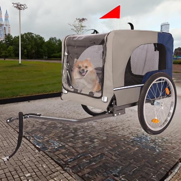 Dog Bike Trailer with Mesh, Reflectors, and Safety Flag - themiraclebrands.com