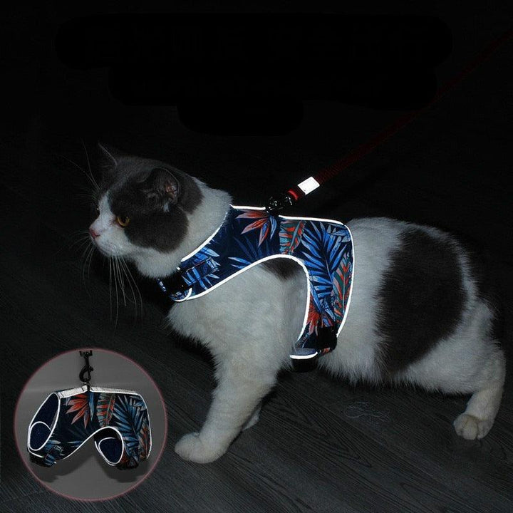 Reflective Pet Harness Set with Traction Rope for Small Medium Cats - themiraclebrands.com