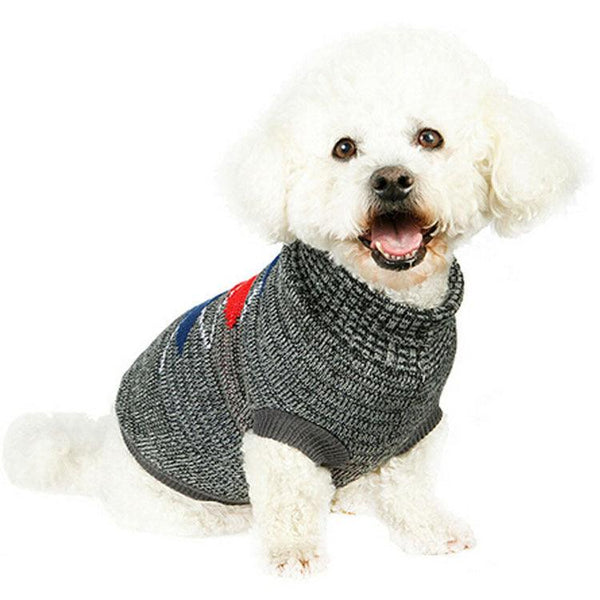 Knitted Pet Sweater - Wool Lapel Style - themiraclebrands.com