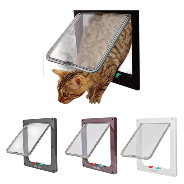 4-Way Locking Cat Flap Door Ideal for Cats/Kittens - themiraclebrands.com