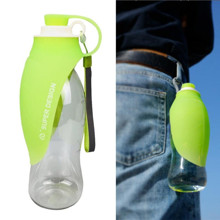 Portable Pet Dog Water Bottle 580ml Silicone Leaf Travel Bowl - themiraclebrands.com