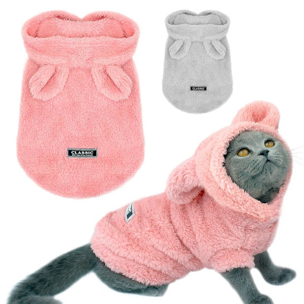 Warm Winter Cat & Dog Jacket – Soft Cotton Coat for Small Pets