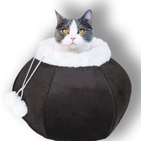 Cat Cave Bed with Pillow – Plush Indoor Cat Tent