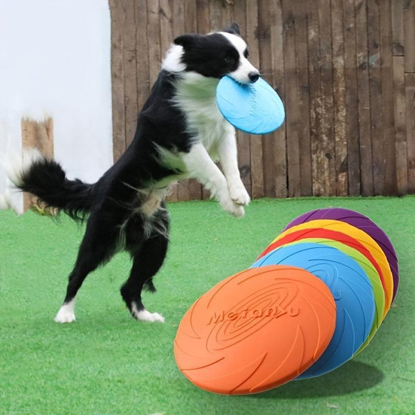 Durable Silicone Dog Training Flying Disc - Safe & Interactive Toy