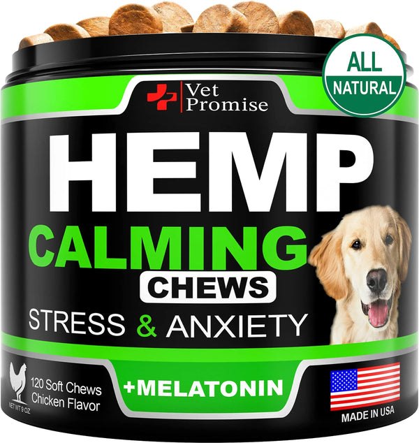 Dog Calming Chews – Hemp & Melatonin Aid