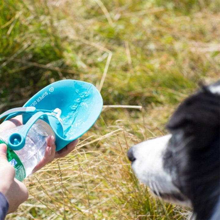 Portable Pet Dog Water Bottle 580ml Silicone Leaf Travel Bowl - themiraclebrands.com