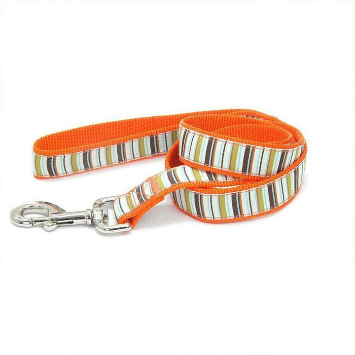 Striped Nylon Dog Chest and Back Cover with Leash - themiraclebrands.com