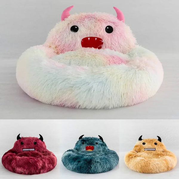 Plush Small Monster Pet Nest - Cozy Cotton Nest for Dogs & Cats