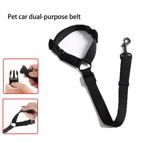 2-in-1 Pet Leash Car Seat Belt