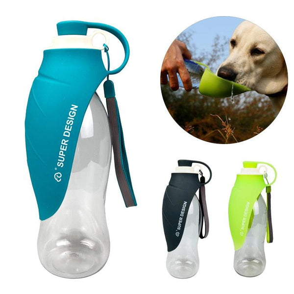 Portable Pet Dog Water Bottle 580ml Silicone Leaf Travel Bowl - themiraclebrands.com