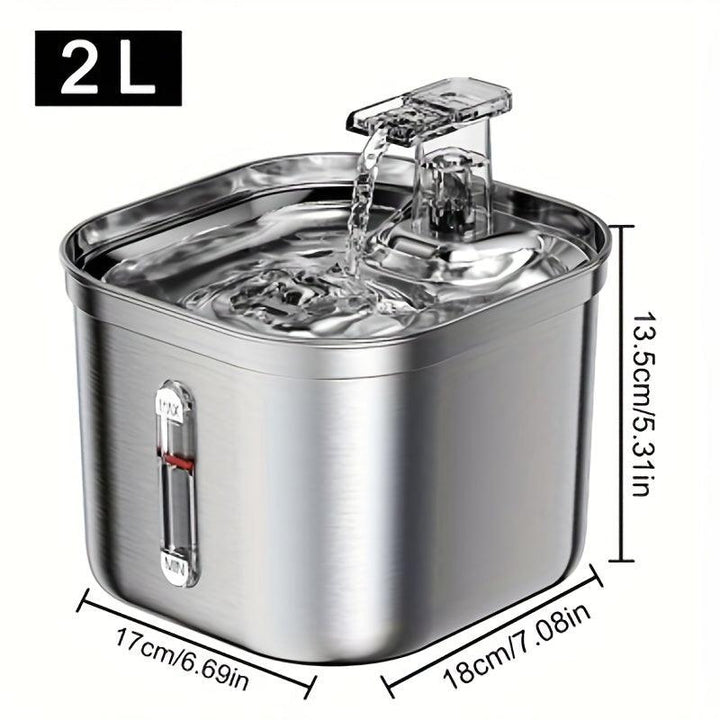 Intelligent Pet Water Fountain 67.63oz Stainless Steel - themiraclebrands.com