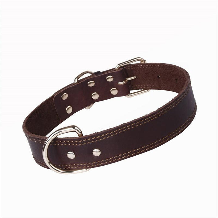 Cowhide Dog Collar with Vintage Copper Hook Buckle - themiraclebrands.com