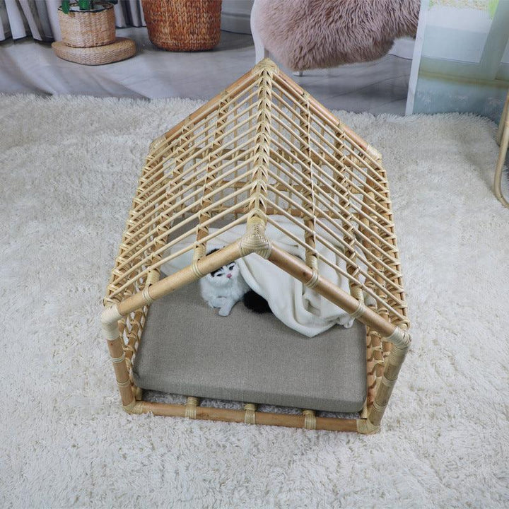 Handmade Rattan Woven Cat Nest Small Pet Bed - themiraclebrands.com