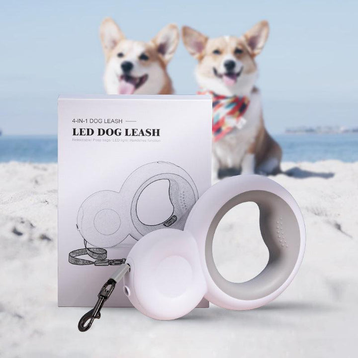 LED Snowman Retractable Dog Leash with Night Light - themiraclebrands.com