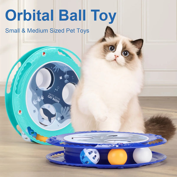 Interactive 360° Rotating Electric Cat Ball Toy – Non-Slip Turntable