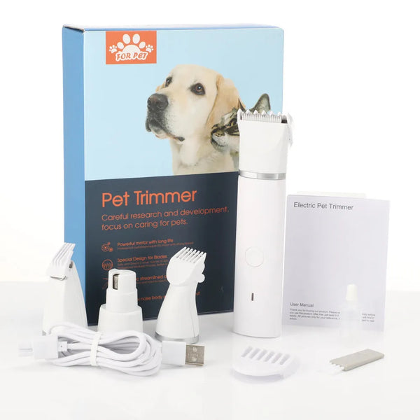 USB Rechargeable Pet Shaver Set – Dog Clippers & Nail Grinder for Grooming