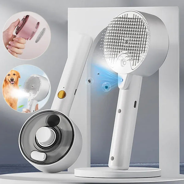 Pet Sterilization Spray Comb for Dogs & Cats – Self-Cleaning Grooming Brush