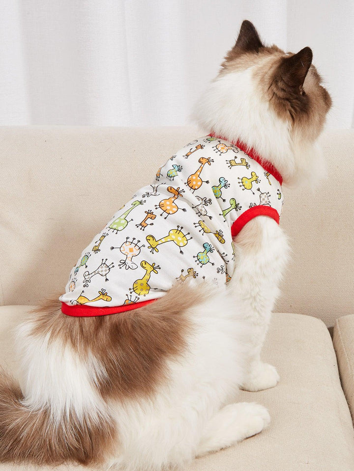 Summer Cartoon Print Dog Clothes, Cotton Pet Apparel - themiraclebrands.com