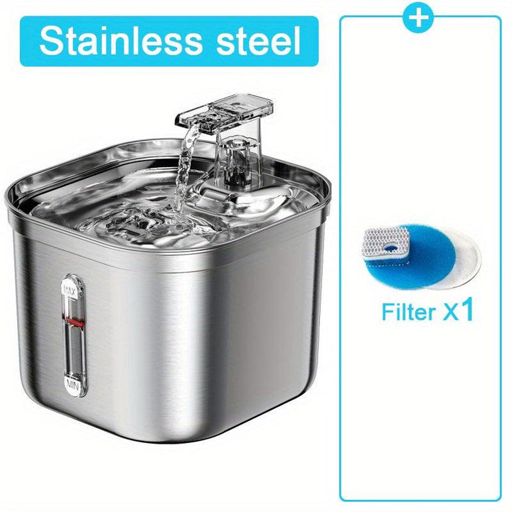 Intelligent Pet Water Fountain 67.63oz Stainless Steel - themiraclebrands.com