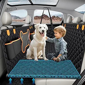 Heavy-Duty Dog Car Seat Cover – 7-Layer Waterproof, 350lbs Support, Hard Bottom