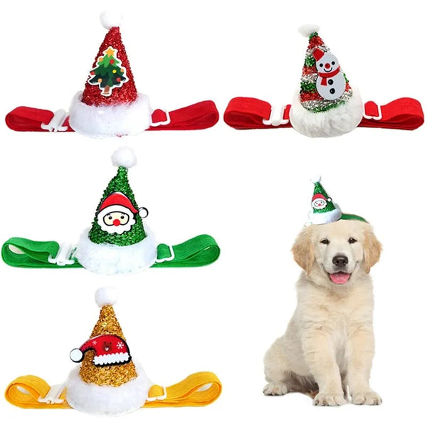 Pet Christmas Hat – Adjustable Cone Headpiece for Dogs & Cats