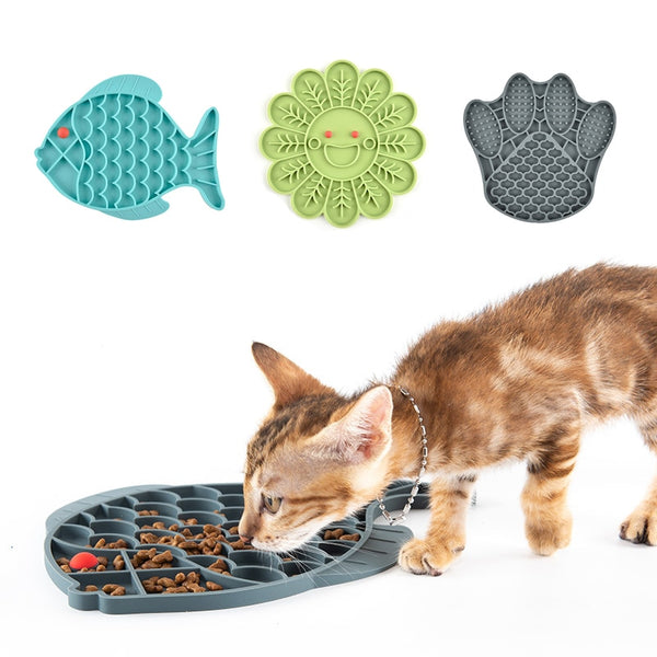 Fish Shape Silicone Lick Mat - Slow Feeding Food Bowl for Pets