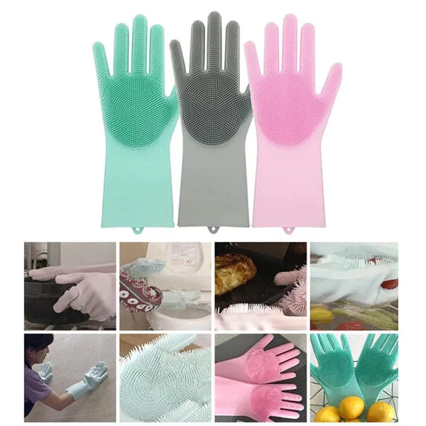 Magic Silicone Gloves - Multi-Use Cleaning & Grooming