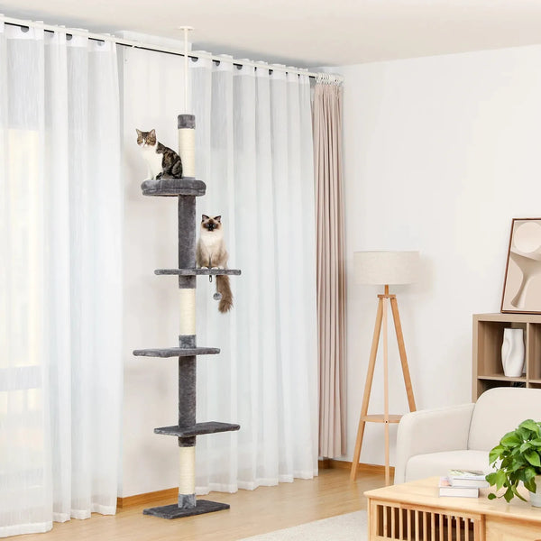 Tall Adjustable Cat Tree Condo Scratcher 238–286cm