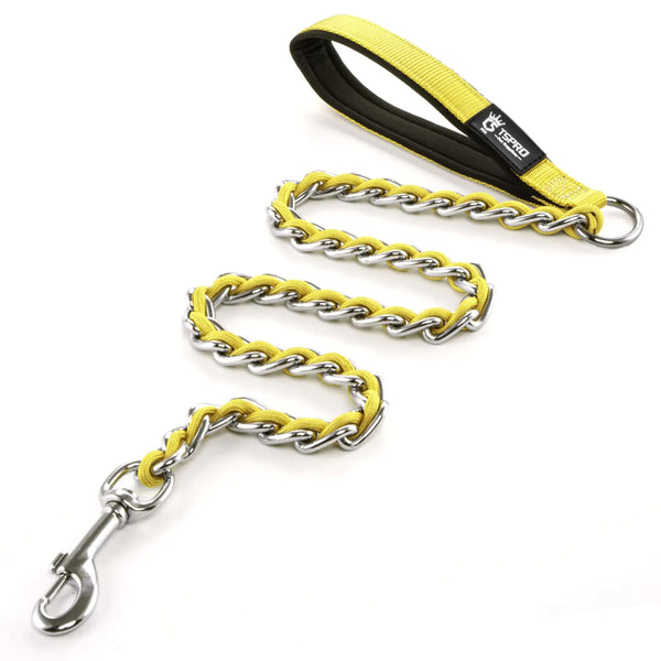 Chew-Resistant Steel Dog Leash - 3.3 FT with Comfort Grip