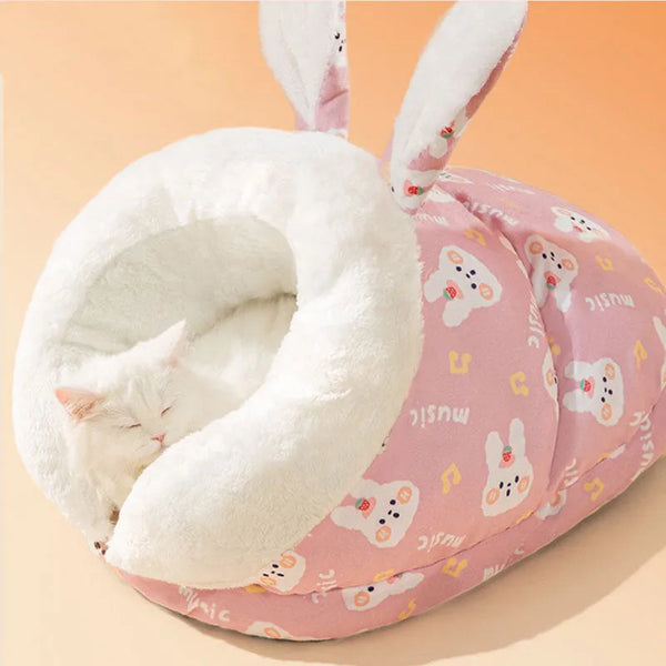 Semi-Closed Cat & Dog Bed - All-Season Slippers Design