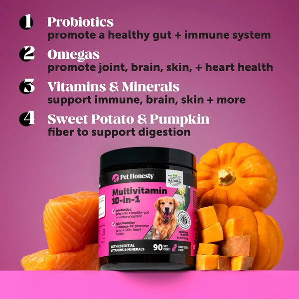Multivitamin Chews for Dogs – 90 Soft Chews for All Life Stages