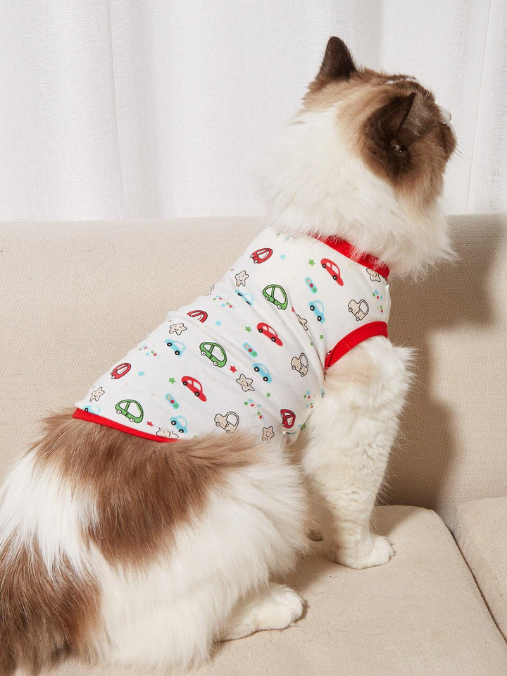 Summer Cartoon Print Dog Clothes, Cotton Pet Apparel - themiraclebrands.com