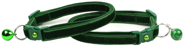 Soft Emerald Green Velvet Cat Collar