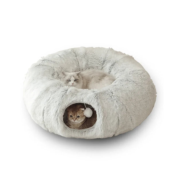 Cat Tunnel Bed Plush 2-in-1 Donut Cat Toy