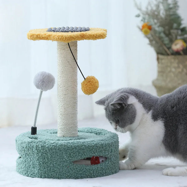 Funny Cat Toy Scratching Board - Multifunctional Cat Tree & Scratching Column