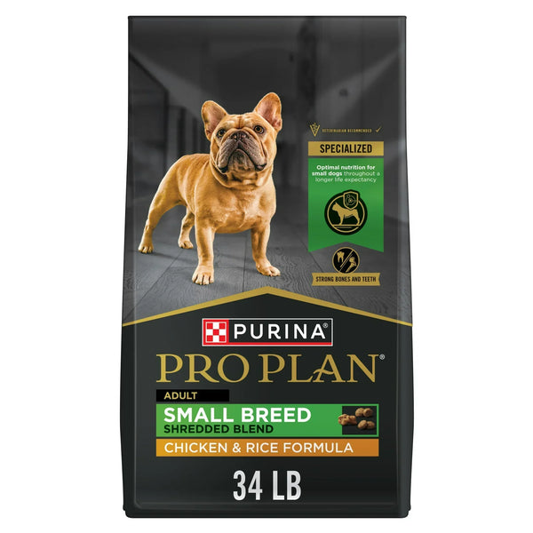 Purina Pro Plan Small Breed Dog Food With Probiotics for Dogs, Shredded Blend Chicken & Rice Formula, 6 lb. Bag