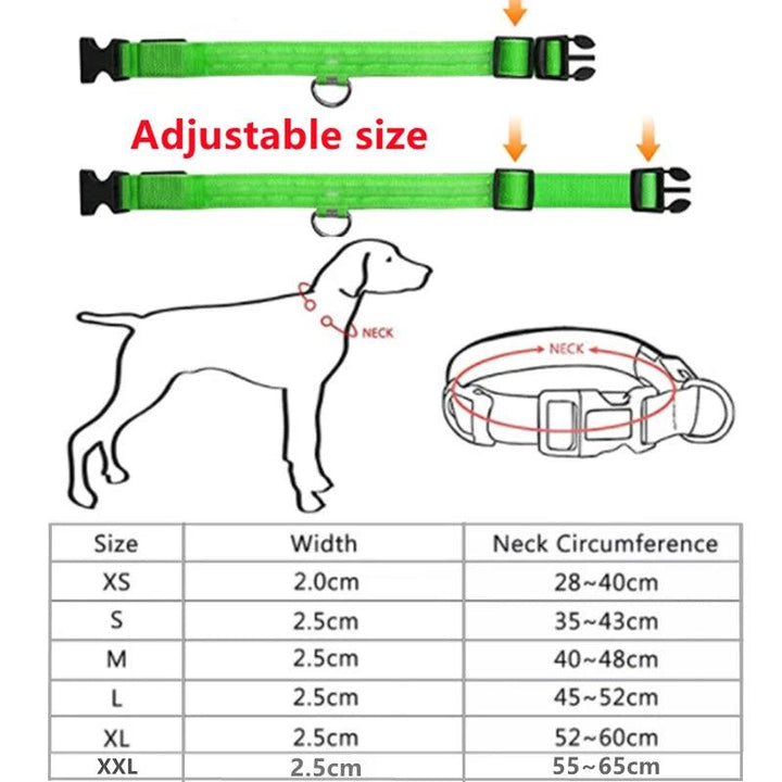 Adjustable LED Glowing Dog Collar - themiraclebrands.com