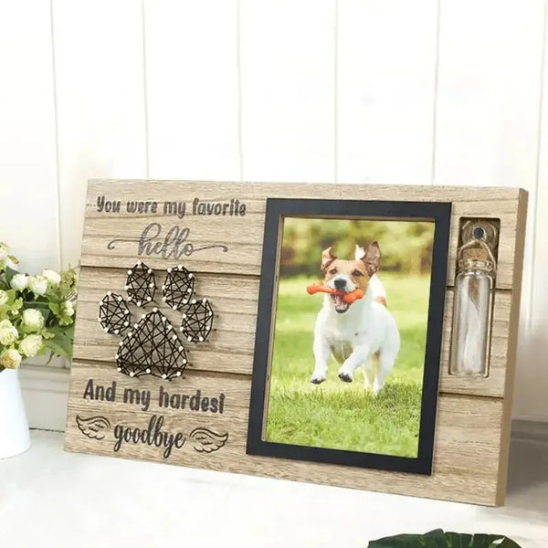 Pet Memorial Photo Frame with Urn - Keepsake for Dog or Cat Loss