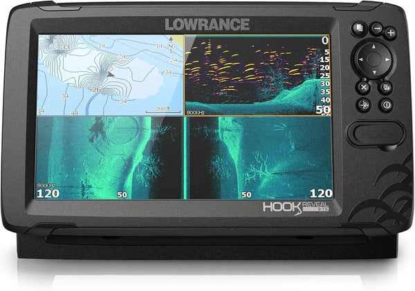 Lowrance HOOK Reveal 5", 7" and 9" Fish Finders with Transducers